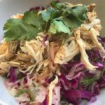 Slow-cooked Pulled Chicken and winter slaw